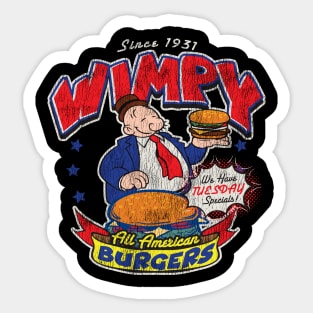Wimpy All American Burger Dks Worn Sticker